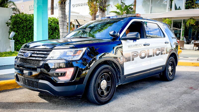 MIAMI BEACH, USA - NOVEMBER, 2019: Police SUV of Miami Beach Police Department MBPD