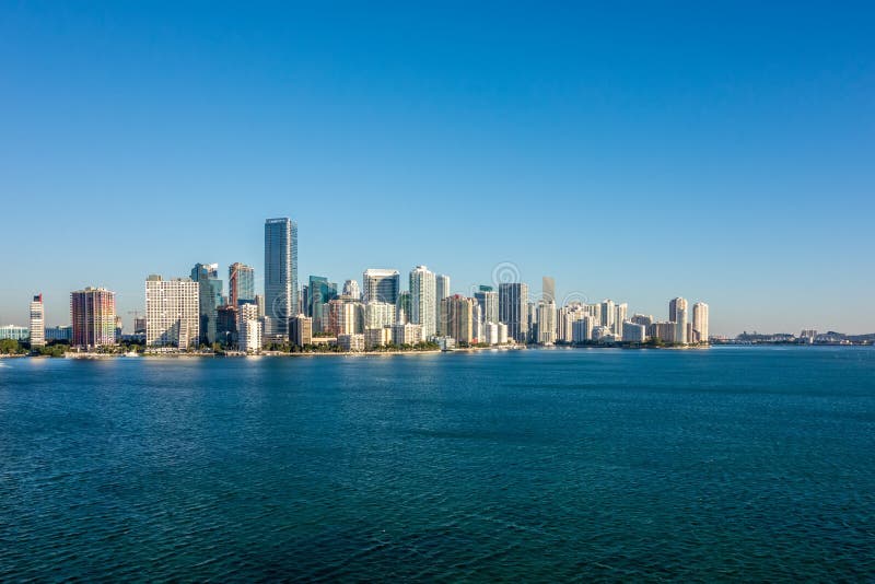Miami Florida City Skyline Morning with Blue Sky Stock Photo Image of skyline, high 69318902