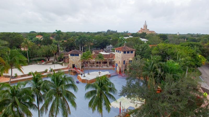 MIAMI, FLORIDA - FEBRUARY 23, 2016: Coral Gables Venetian Pool under reconstruction work on February 23, 2016 in Miami - Florida