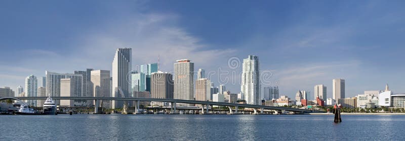 Miami Florida panorama of downtown buildings