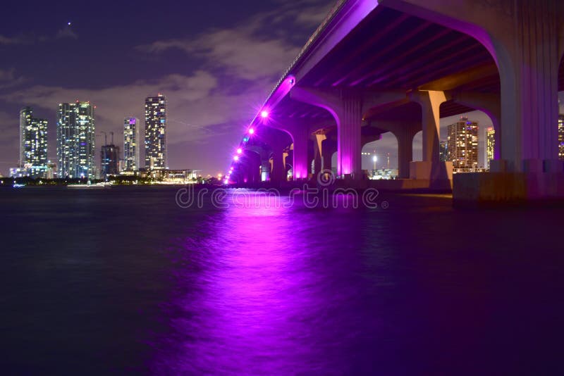 Miami, Florida - USA - January 08, 2016: MacArthur Causeway Bridge stock images Miami, Florida - USA - January 08, 2016: MacArthur Causeway Bridge stock images
