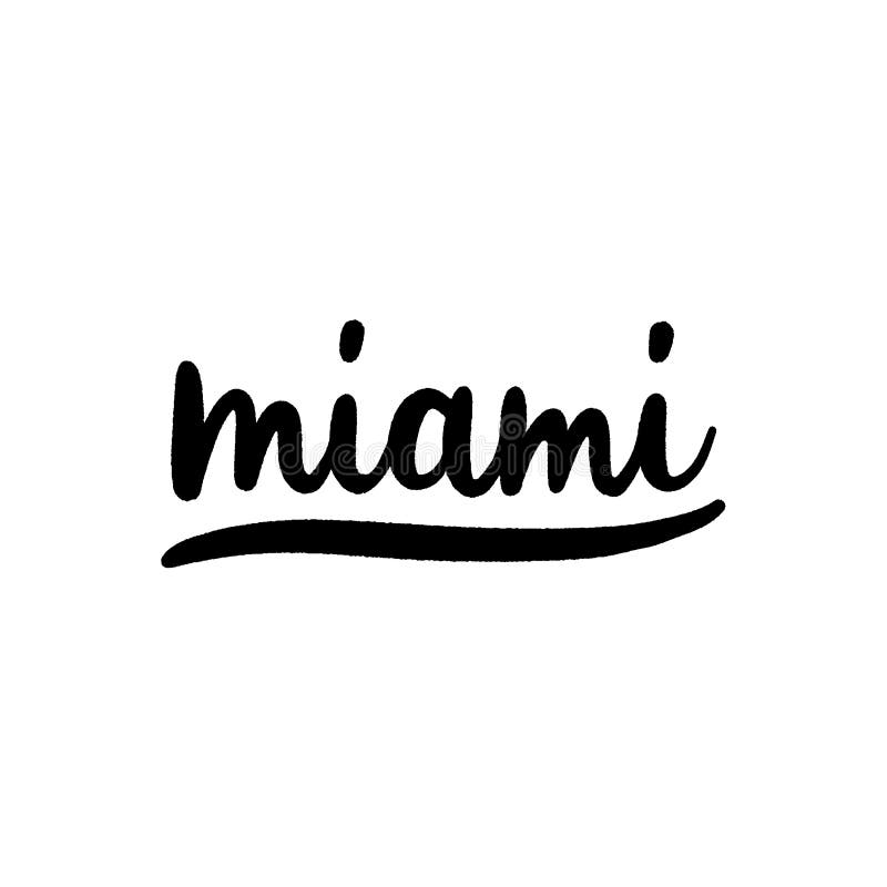 Miami hand lettering on white background vector illustration Miami hand lettering on white background vector illustration