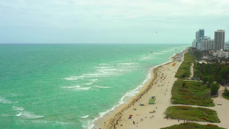 Miami-Luftstrand-Szenenvideoaufnahmen