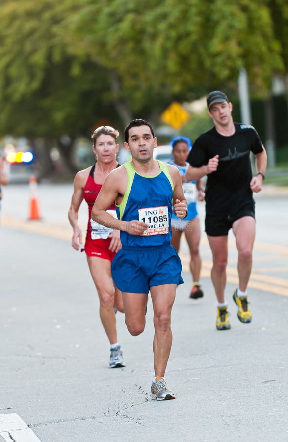 Miami Marathon Runners royalty free stock photo