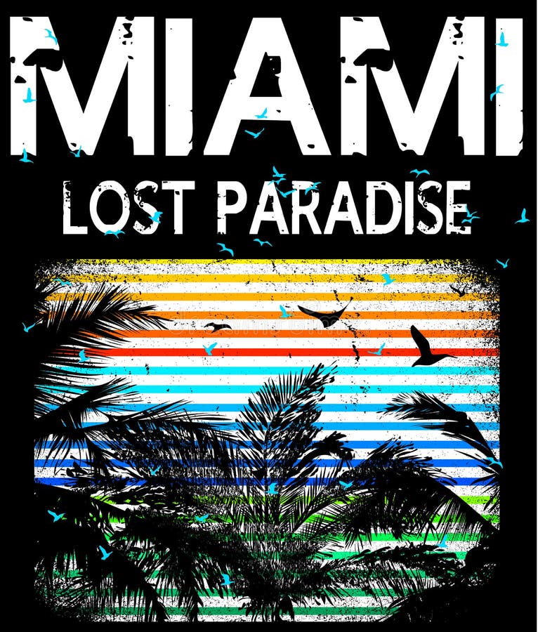 Miami - vector illustration concept in vintage graphic style for