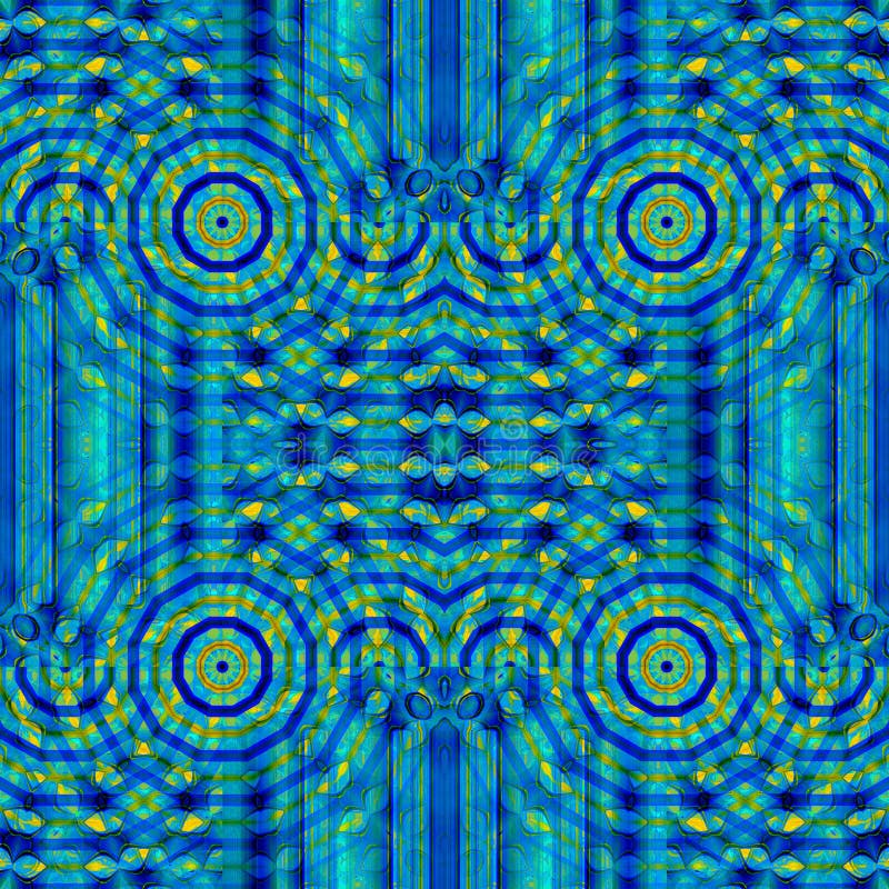 Miarowy round ornamentacyjny deseniowy zmrok - błękitny turkusowy żółty jasnozielony centrowany ilustracja wektor Miarowy round ornamentacyjny deseniowy zmrok - błękitny turkusowy żółty jasnozielony centrowany ilustracja wektor