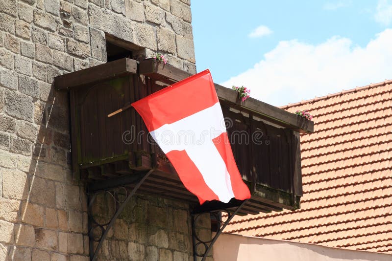 Miasto flaga Telc fotografia stock