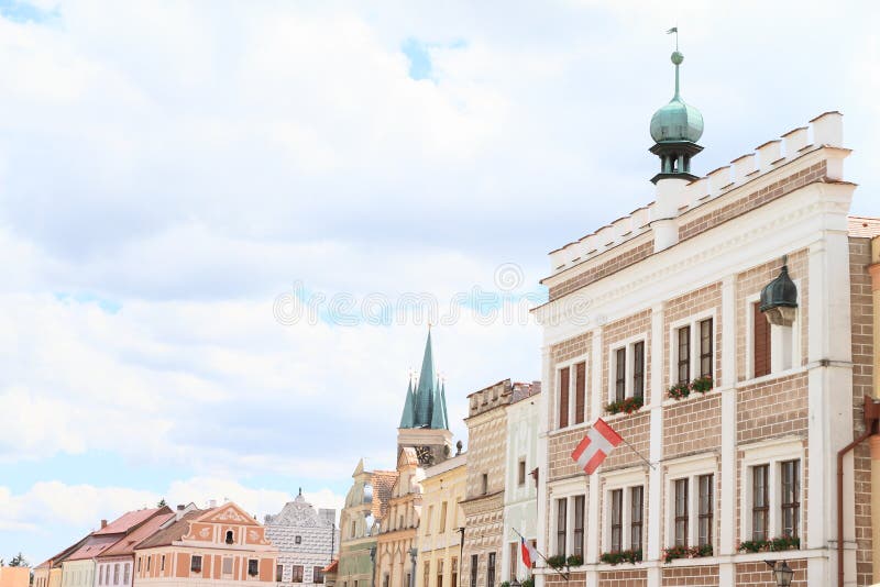 Miasto flaga Telc obraz royalty free