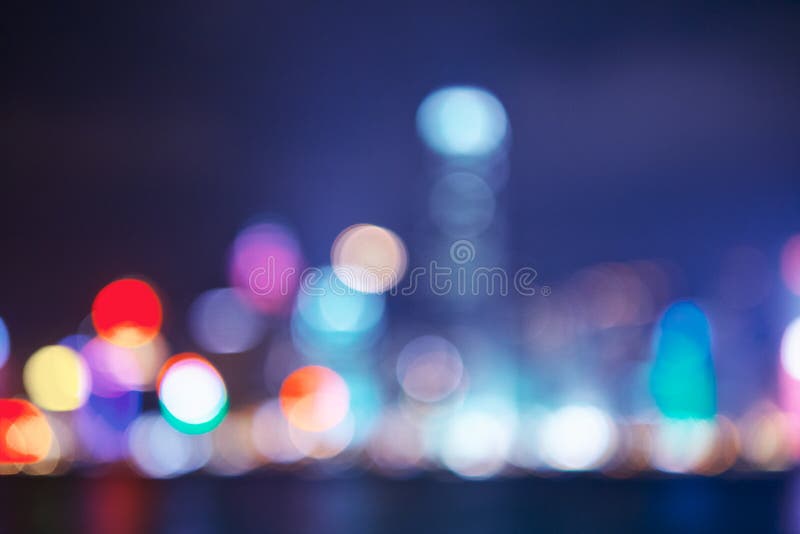 Miasto zaświeca dużego abstrakcjonistycznego kółkowego bokeh obraz royalty free