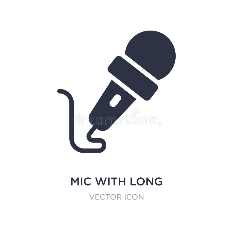 mic con l'icona lunga del cavo su fondo bianco Illustrazione semplice dell'elemento dal concetto di tecnologia illustrazione vettoriale mic con l'icona lunga del cavo su fondo bianco Illustrazione semplice dell'elemento dal concetto di tecnologia illustrazione vettoriale
