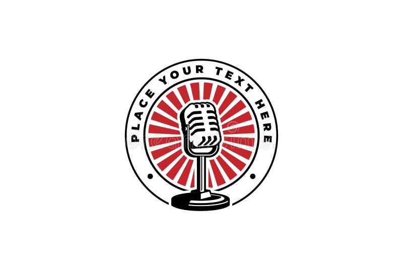 Mic Microphone Logo Vector Illustration. Design Element for Podcast or ...