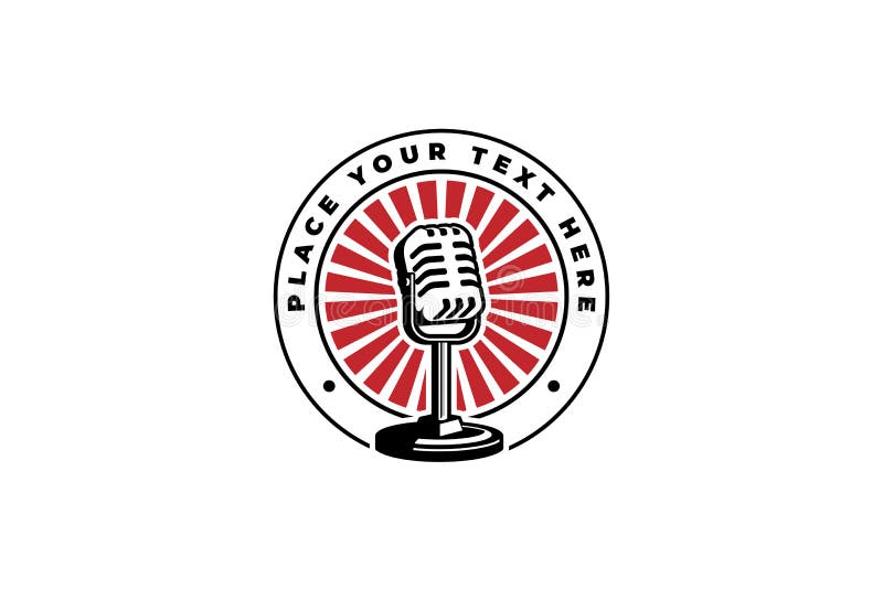 Mic Microphone Logo Vector Illustration. Design Element for Podcast or