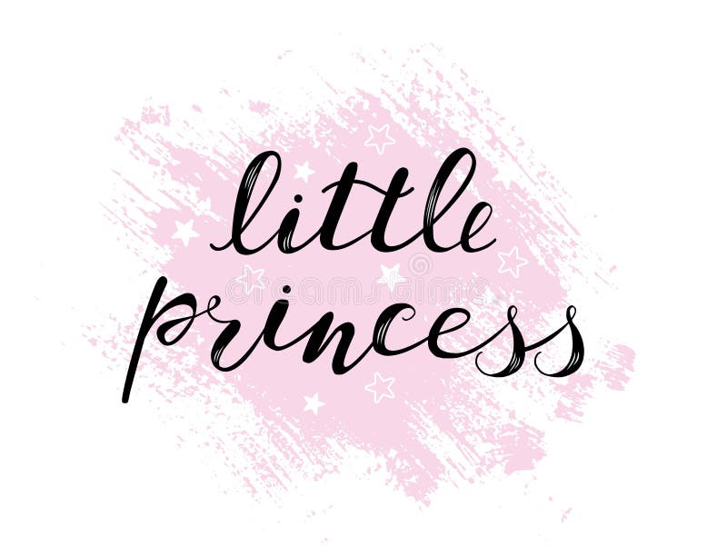 Mica prințesă pui cu litere mici, copii cu design pentru copii royalty free illustration