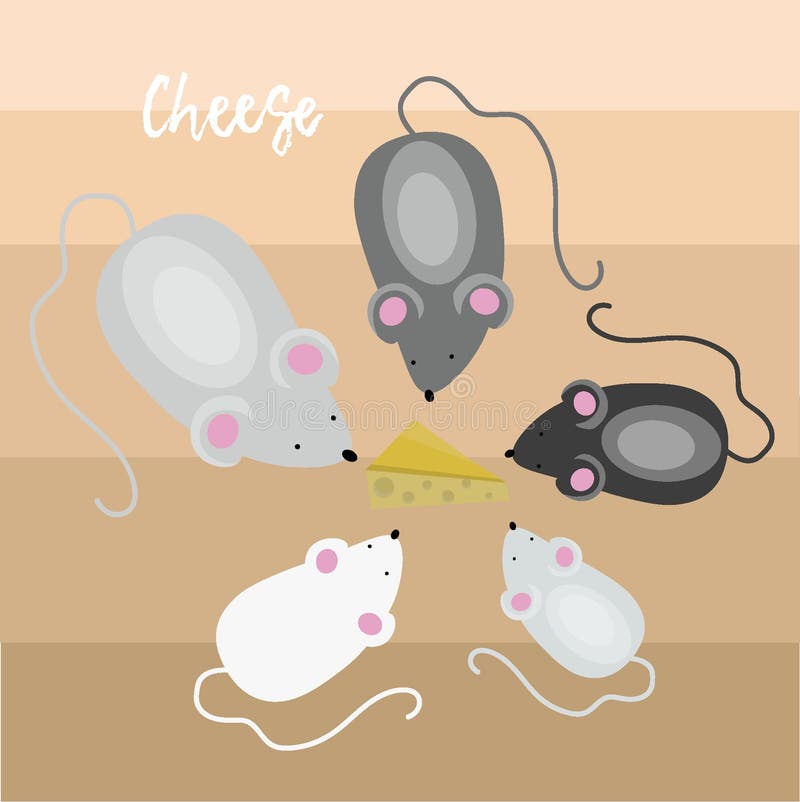 Mice and cheese concept stock vector. Illustration of holiday 182154094