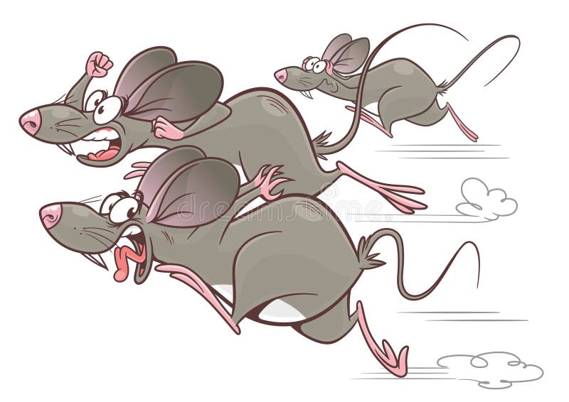 Mice running away