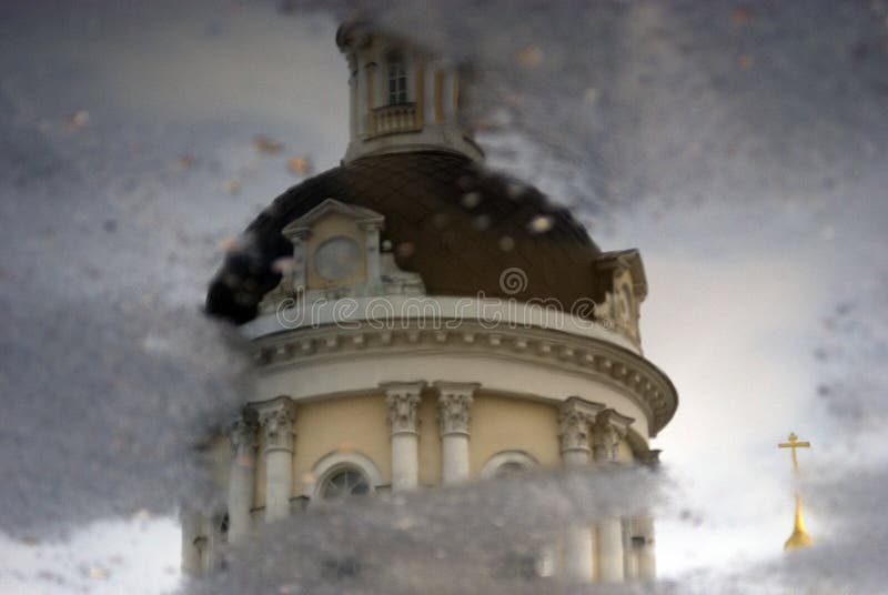 Michael Archangels Church In Kolomna Russia Water Reflection Stock