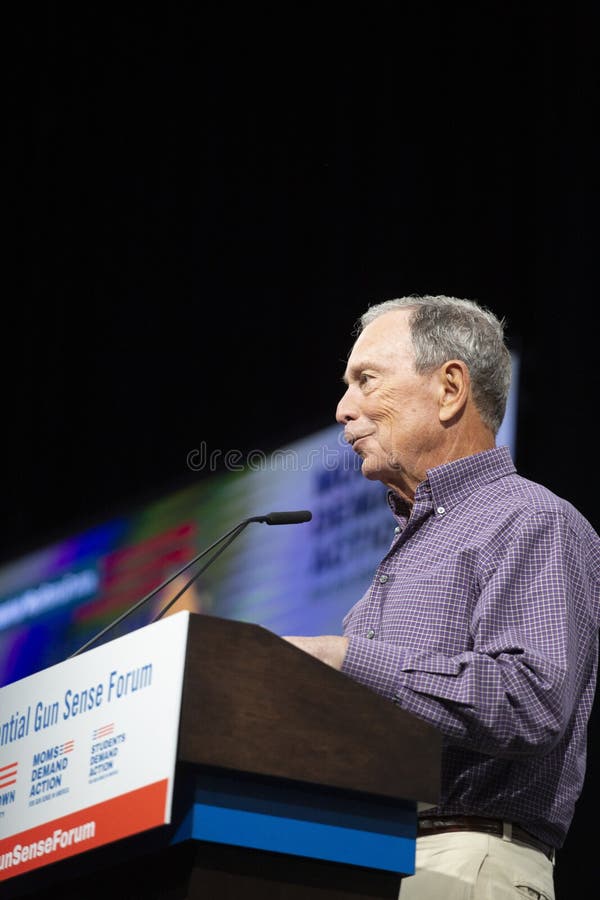 Michael Bloomberg speaks at the Urgent Gun Safety Presidential Forum in Des Moines, Iowa, on August 10, 2019 royalty free stock photography Michael Bloomberg speaks at the Urgent Gun Safety Presidential Forum in Des Moines, Iowa, on August 10, 2019 royalty free stock photography