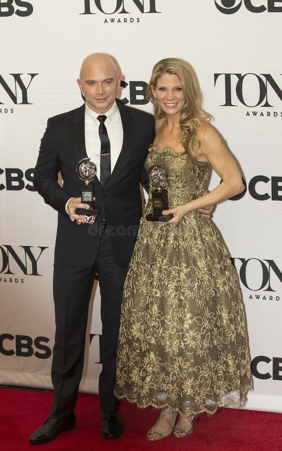 Michael Cerveris i Kelli O'Hara chwyta 2015 nagrody tony zdjęcia stock Michael Cerveris i Kelli O'Hara chwyta 2015 nagrody tony zdjęcia stock