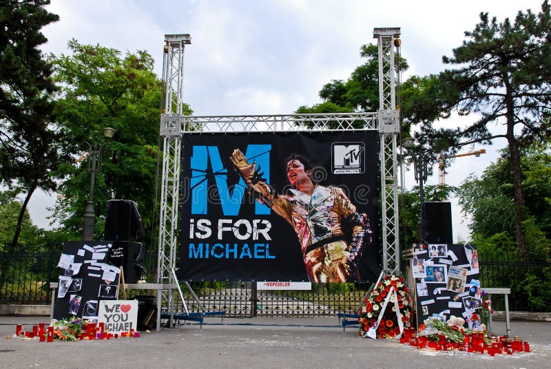 Shot of the Michael Jackson memorial in Bucharest.