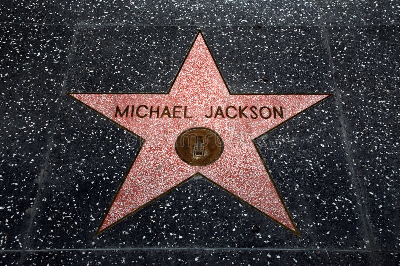 The star of Michael Jackson on the walk of fame in Hollywood. The star of Michael Jackson on the walk of fame in Hollywood