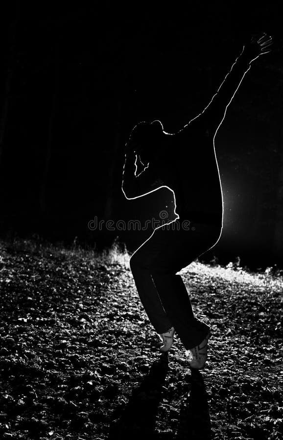 Shadow of a dancer doing a Michael Jackson movemant. Shadow of a dancer doing a Michael Jackson movemant