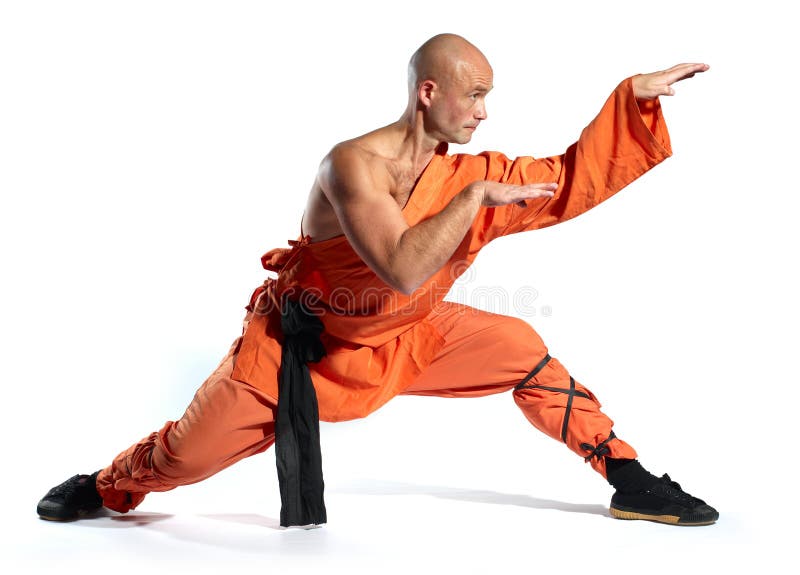 Shaolin warriors monk on white background. Shaolin warriors monk on white background