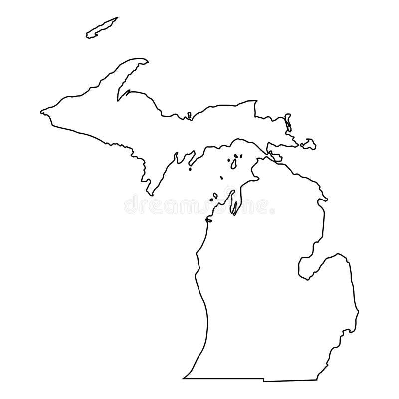 State Of Michigan Map State Michigan Outline Stock Illustrations – 1,036 State Michigan Outline  Stock Illustrations, Vectors & Clipart - Dreamstime