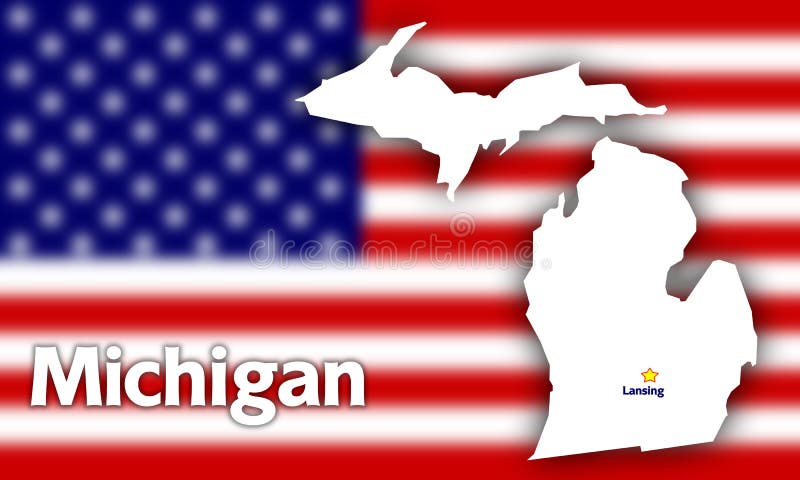 Michigan state contour royalty free illustration