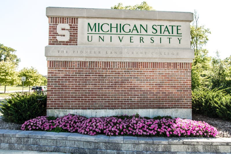 Michigan State University Emblem och loggar in i East Lansing arkivbilder Michigan State University Emblem och loggar in i East Lansing arkivbilder