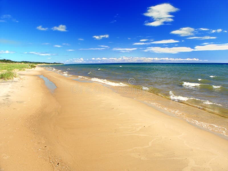 Michigansee-Sommer-Strand-Landschaft