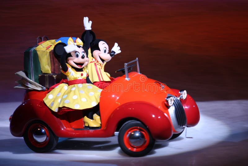 Mickey and Minnie Mouse in the show Disney On Ice; on tour now. Mickey and Minnie Mouse in the show Disney On Ice; on tour now