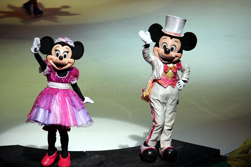 Mickey and Minnie Mouse in the show Disney On Ice; on tour now. Mickey and Minnie Mouse in the show Disney On Ice; on tour now