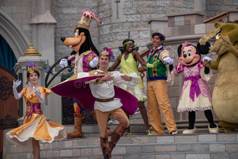 Orlando, Florida. September 25, 2019. Mickeys Royal Friendship Faire on Cinderella Castle in Magic Kingdom at Walt Disney World Resort 1. Orlando, Florida. September 25, 2019. Mickeys Royal Friendship Faire on Cinderella Castle in Magic Kingdom at Walt Disney World Resort 1