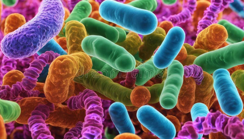 Micro-organismes vivants une symphonie colorée de la vie sous le microscope illustration stock