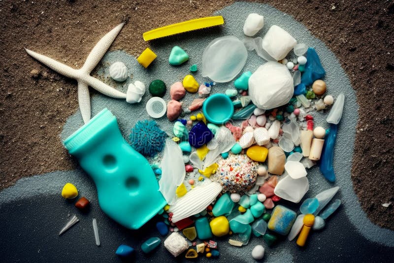 Micro Plastic Particles Found in the Ocean and Beaches. Plastic