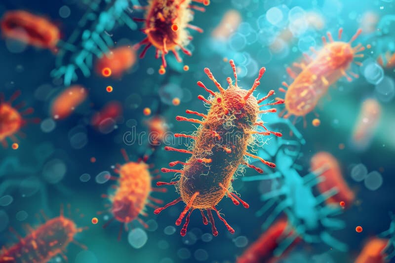 Microbiological organisms under microscope royalty free stock photos