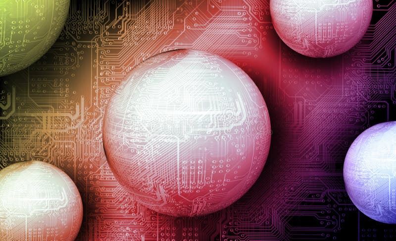 Microchip background - abstract technology stock illustration