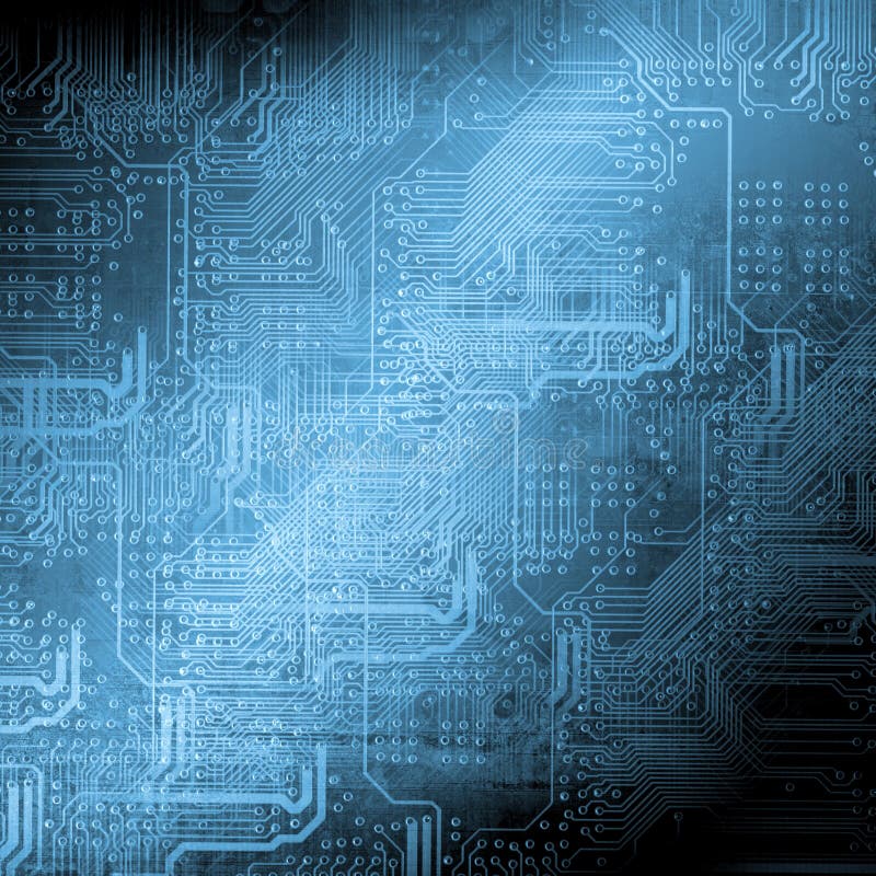 Microchip background in blue stock illustration