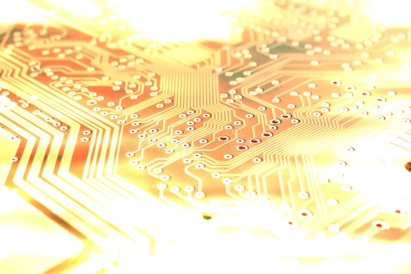 Microchip background - close-up of electronic circuit board royalty free stock photography