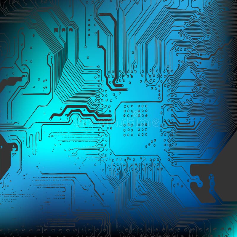Microchip background - close-up of electronic board stock illustration