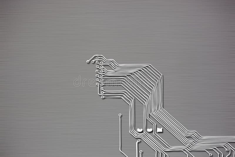 Microchip background close-up of electronic circuit board vector illustration