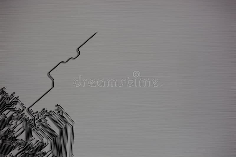 Microchip background - close-up of electronic circuit board vector illustration