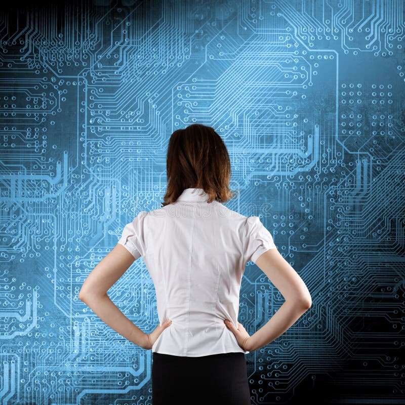 Microchip background - technology concept stock images