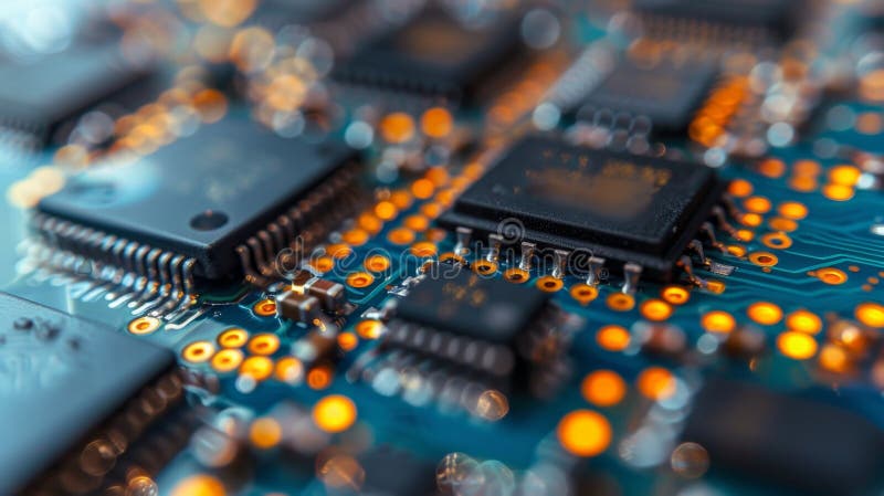 Microchip on board. Central Computer Processors CPU Concepts royalty free stock images