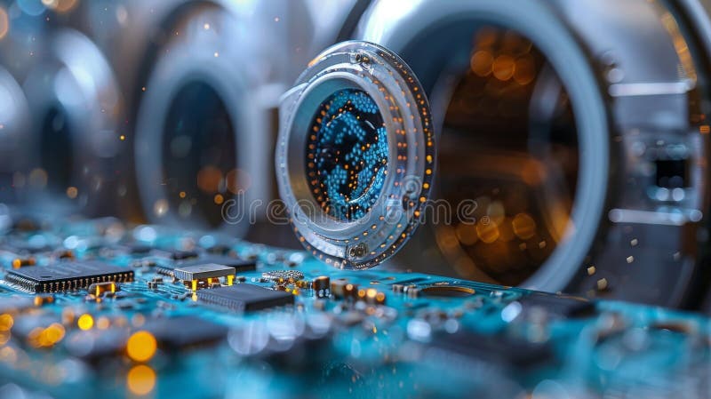 Microchip on board. Central Computer Processors CPU Concepts royalty free stock photos