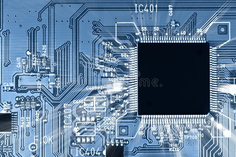 Microchip circuit with rays