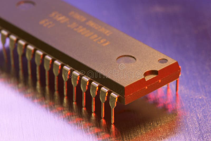 Microchip on a metall plate