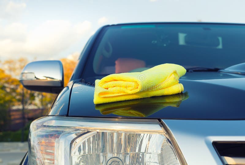 Microfiber car shine stock image. Image of fiber, color 92350477