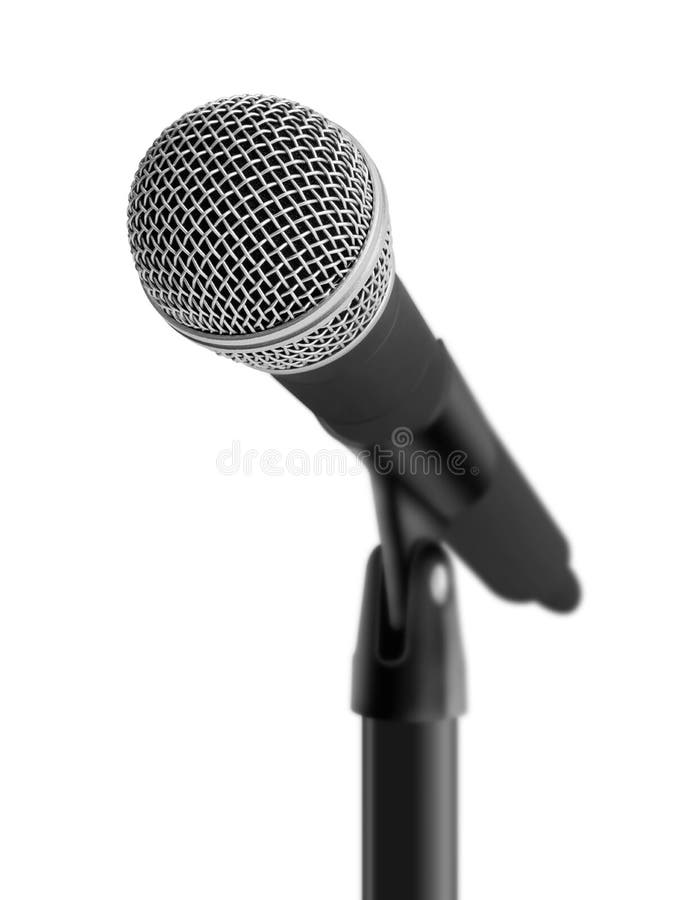 Microfone colocado em branco imagem de stock Microfone colocado em branco imagem de stock