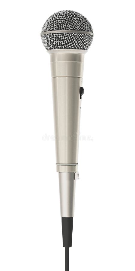 Microfoon die op wit wordt geïsoleerdk. stock afbeeldingen Microfoon die op wit wordt geïsoleerdk. stock afbeeldingen